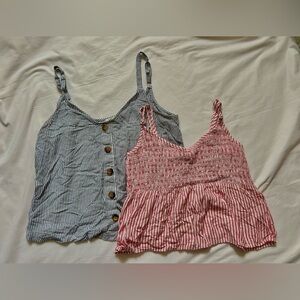 Hollister Striped Camisole Set in Blue and Red Bundle